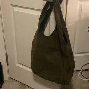 Worth Oversized Forrest Green Suede Hobo Bag.